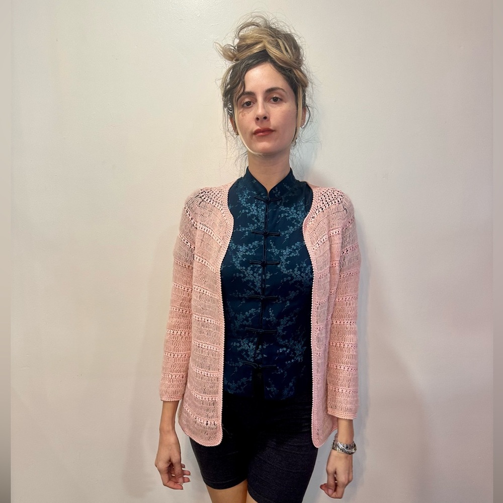 Vintage Pink Knitted Cardigan